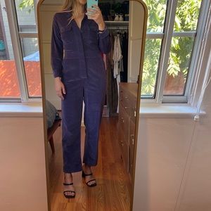 KILLER Eggplant Purple Velvet Jumpsuit